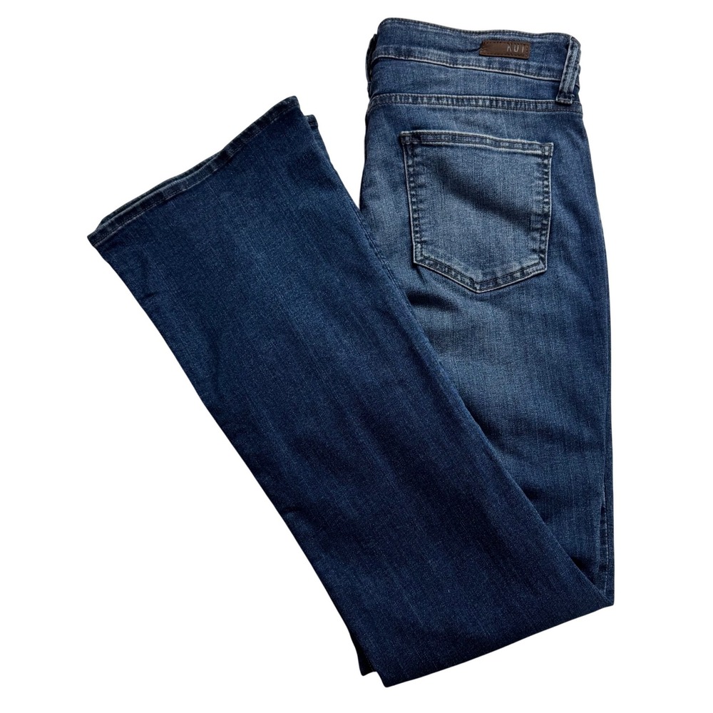 Kut from the Kloth Fab Ab Baby Bootcut Jeans Womens 12 High Rise Dark Wash Blue